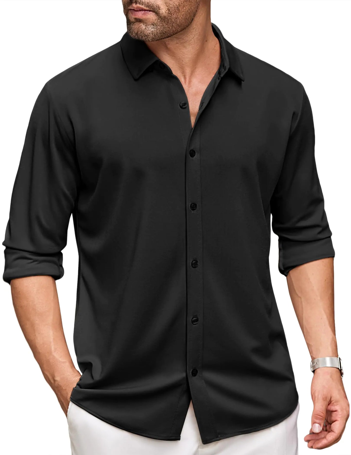 COOFANDY Mens Wrinkle-Free Casual Dress Shirt