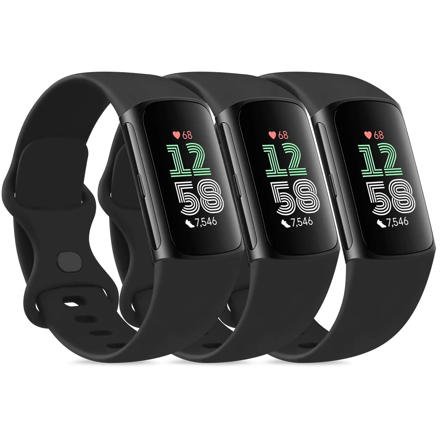 Fitbit Charge 5/6 Trio Soft Bands - Black Small