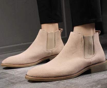 Men's Leather High-Top Chelsea Boots